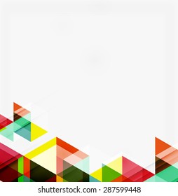 Abstract geometric background. Modern overlapping triangles. Unusual color shapes for your message. Business or tech presentation, app cover template
