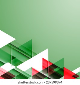 Abstract geometric background. Modern overlapping triangles. Unusual color shapes for your message. Business or tech presentation, app cover template