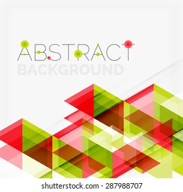 Abstract geometric background. Modern overlapping triangles. Unusual color shapes for your message. Business or tech presentation, app cover template