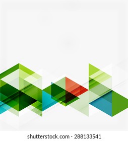 Fondo geométrico abstracto. Triángulos superpuestos modernos. Formas de color inusuales para el mensaje. Presentación empresarial o tecnológica, plantilla de portada de aplicaciones
