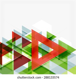 Abstract geometric background. Modern overlapping triangles. Unusual color shapes for your message. Business or tech presentation, app cover template