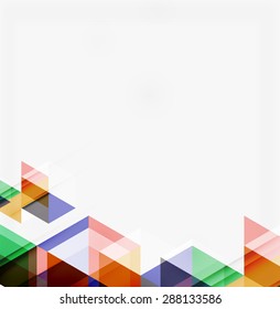 Abstract geometric background. Modern overlapping triangles. Unusual color shapes for your message. Business or tech presentation, app cover template