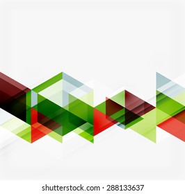 Fondo geométrico abstracto. Triángulos superpuestos modernos. Formas de color inusuales para el mensaje. Presentación empresarial o tecnológica, plantilla de portada de aplicaciones