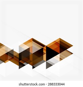 Fondo geométrico abstracto. Triángulos superpuestos modernos. Formas de color inusuales para el mensaje. Presentación empresarial o tecnológica, plantilla de portada de aplicaciones