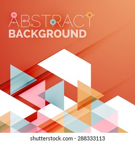 Abstrakter geometrischer Hintergrund. Moderne, sich überlappende Dreiecke. Ungewöhnliche Farbformen für Ihre Nachricht. Business- oder Technologiepräsentation, App-Titelvorlage