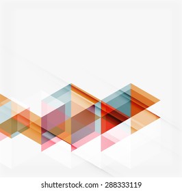 Abstract geometric background. Modern overlapping triangles. Unusual color shapes for your message. Business or tech presentation, app cover template