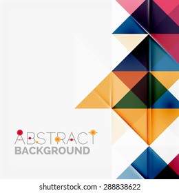 Abstract geometric background. Modern overlapping triangles. Unusual color shapes for your message. Business or tech presentation, app cover template