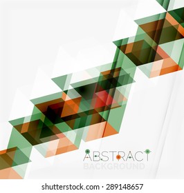 Abstract geometric background. Modern overlapping triangles. Unusual color shapes for your message. Business or tech presentation, app cover template