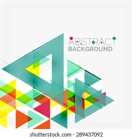Abstract geometric background. Modern overlapping triangles. Unusual color shapes for your message. Business or tech presentation, app cover template