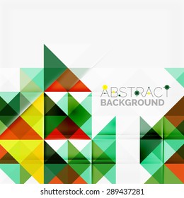 Abstract geometric background. Modern overlapping triangles. Unusual color shapes for your message. Business or tech presentation, app cover template