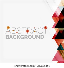 Abstract geometric background. Modern overlapping triangles. Unusual color shapes for your message. Business or tech presentation, app cover template