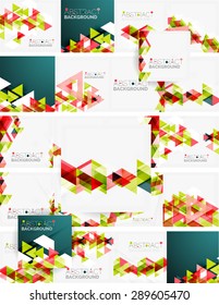Abstract geometric background. Modern overlapping triangles. Unusual color shapes for your message. Business or tech presentation, app cover template