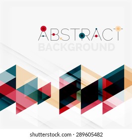 Abstract geometric background. Modern overlapping triangles. Unusual color shapes for your message. Business or tech presentation, app cover template