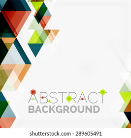 Abstract geometric background. Modern overlapping triangles. Unusual color shapes for your message. Business or tech presentation, app cover template