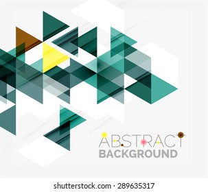 Abstract geometric background. Modern overlapping triangles. Unusual color shapes for your message. Business or tech presentation, app cover template