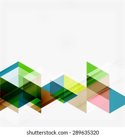 Abstract geometric background. Modern overlapping triangles. Unusual color shapes for your message. Business or tech presentation, app cover template