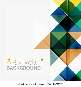 Abstract geometric background. Modern overlapping triangles. Unusual color shapes for your message. Business or tech presentation, app cover template