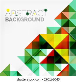 Abstract geometric background. Modern overlapping triangles. Unusual color shapes for your message. Business or tech presentation, app cover template