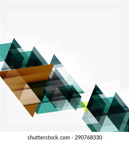 Abstract geometric background. Modern overlapping triangles. Unusual color shapes for your message. Business or tech presentation, app cover template