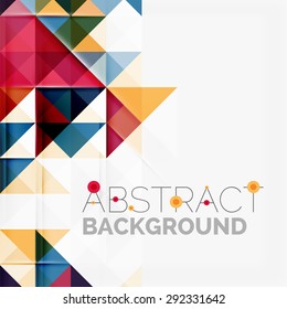 Abstract geometric background. Modern overlapping triangles. Unusual color shapes for your message. Business or tech presentation, app cover template