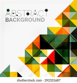 Abstract geometric background. Modern overlapping triangles. Unusual color shapes for your message. Business or tech presentation, app cover template