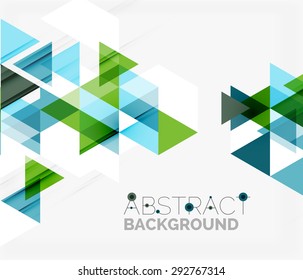 Abstract geometric background. Modern overlapping triangles. Unusual color shapes for your message. Business or tech presentation, app cover template