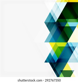 Abstract geometric background. Modern overlapping triangles. Unusual color shapes for your message. Business or tech presentation, app cover template