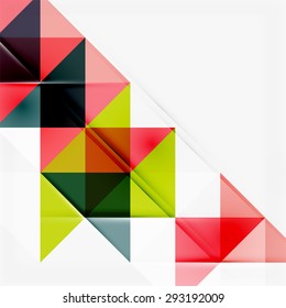Abstract geometric background. Modern overlapping triangles. Unusual color shapes for your message. Business or tech presentation, app cover template