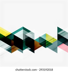 Abstract geometric background. Modern overlapping triangles. Unusual color shapes for your message. Business or tech presentation, app cover template