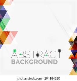 Abstract geometric background. Modern overlapping triangles. Unusual color shapes for your message. Business or tech presentation, app cover template