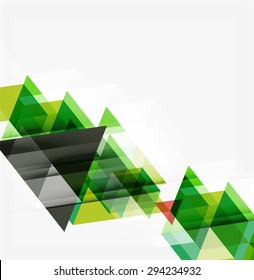 Fondo geométrico abstracto. Triángulos superpuestos modernos. Formas de color inusuales para el mensaje. Presentación empresarial o tecnológica, plantilla de portada de aplicaciones