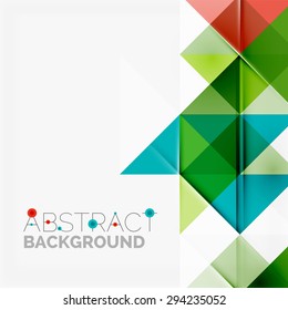 Abstract geometric background. Modern overlapping triangles. Unusual color shapes for your message. Business or tech presentation, app cover template