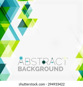 Abstract geometric background. Modern overlapping triangles. Unusual color shapes for your message. Business or tech presentation, app cover template