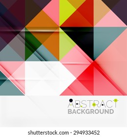 Abstract geometric background. Modern overlapping triangles. Unusual color shapes for your message. Business or tech presentation, app cover template