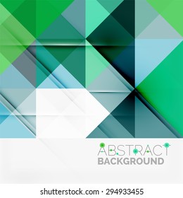 Abstract geometric background. Modern overlapping triangles. Unusual color shapes for your message. Business or tech presentation, app cover template