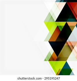 Abstract geometric background. Modern overlapping triangles. Unusual color shapes for your message. Business or tech presentation, app cover template