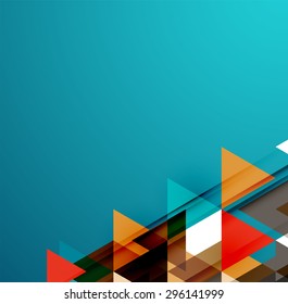 Abstract geometric background. Modern overlapping triangles. Unusual color shapes for your message. Business or tech presentation, app cover template