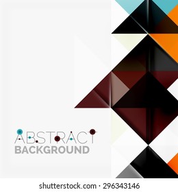 Abstract geometric background. Modern overlapping triangles. Unusual color shapes for your message. Business or tech presentation, app cover template