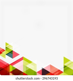 Abstract geometric background. Modern overlapping triangles. Unusual color shapes for your message. Business or tech presentation, app cover template