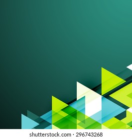 Abstract geometric background. Modern overlapping triangles. Unusual color shapes for your message. Business or tech presentation, app cover template