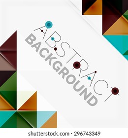 Abstrakter geometrischer Hintergrund. Moderne, sich überlappende Dreiecke. Ungewöhnliche Farbformen für Ihre Nachricht. Business- oder Technologiepräsentation, App-Titelvorlage