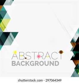 Abstract geometric background. Modern overlapping triangles. Unusual color shapes for your message. Business or tech presentation, app cover template