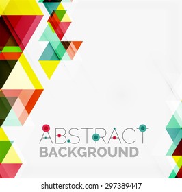 Abstract geometric background. Modern overlapping triangles. Unusual color shapes for your message. Business or tech presentation, app cover template
