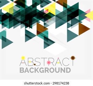 Abstract geometric background. Modern overlapping triangles. Unusual color shapes for your message. Business or tech presentation, app cover template