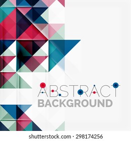 Abstract geometric background. Modern overlapping triangles. Unusual color shapes for your message. Business or tech presentation, app cover template