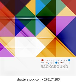 Abstract geometric background. Modern overlapping triangles. Unusual color shapes for your message. Business or tech presentation, app cover template