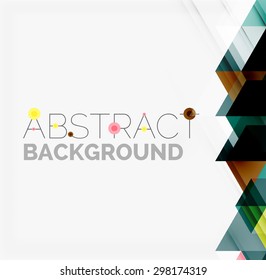 Abstract geometric background. Modern overlapping triangles. Unusual color shapes for your message. Business or tech presentation, app cover template