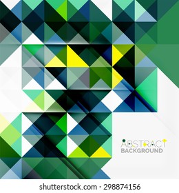 Abstract geometric background. Modern overlapping triangles. Unusual color shapes for your message. Business or tech presentation, app cover template