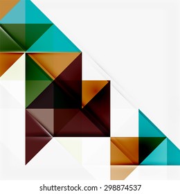 Abstract geometric background. Modern overlapping triangles. Unusual color shapes for your message. Business or tech presentation, app cover template