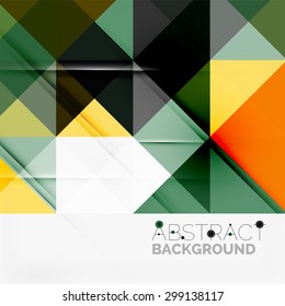 Abstract geometric background. Modern overlapping triangles. Unusual color shapes for your message. Business or tech presentation, app cover template